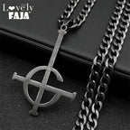 Cross Black Pendant Necklace — Stainless Steel