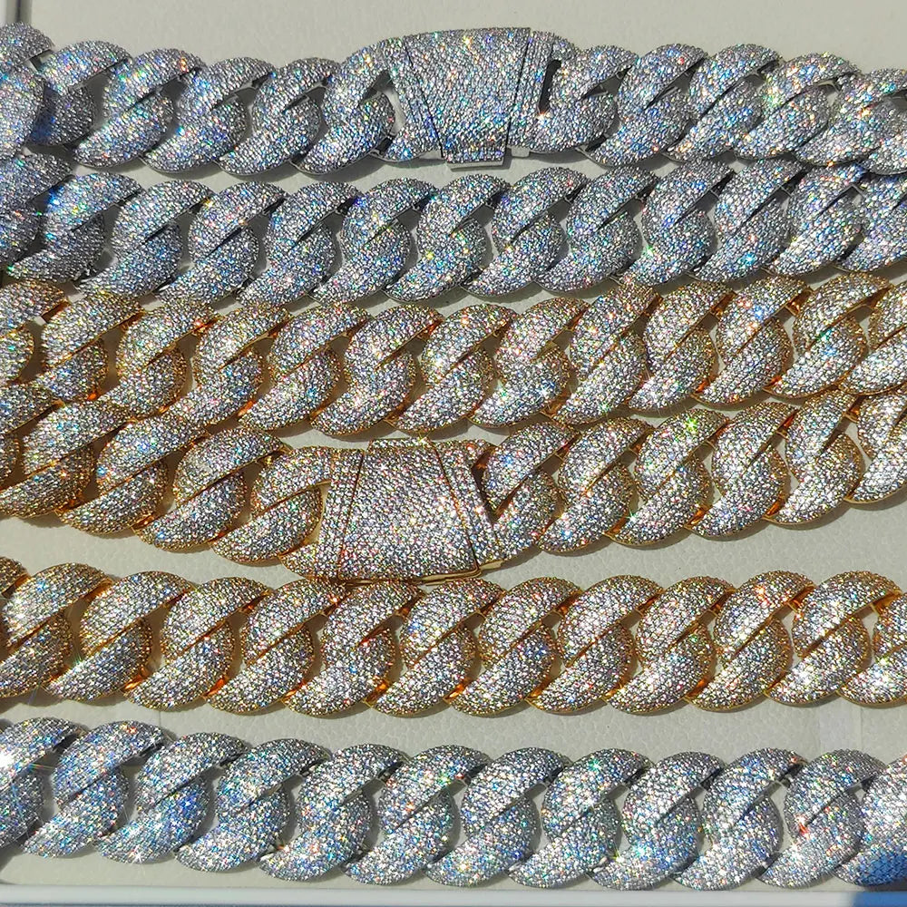 Rose Gold Cuban Chain Necklace Iced Out 24MM