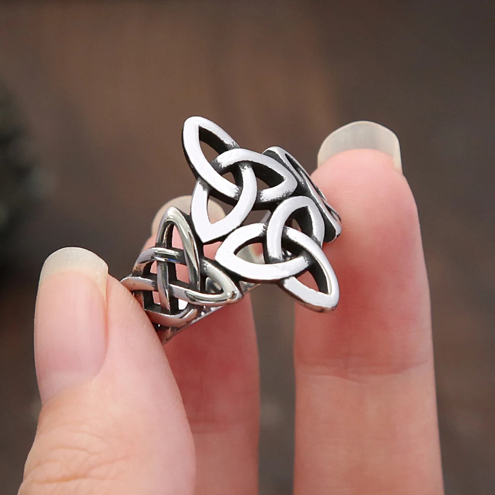 Viking Steel Ring Celtics Knot Punk 316L