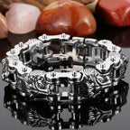 Gothic Skull Lion Head Charm Bracelet for Man 13/18MM Stainless Steel Hand Chain Mens Motorcycle Bike Chain Bracelets