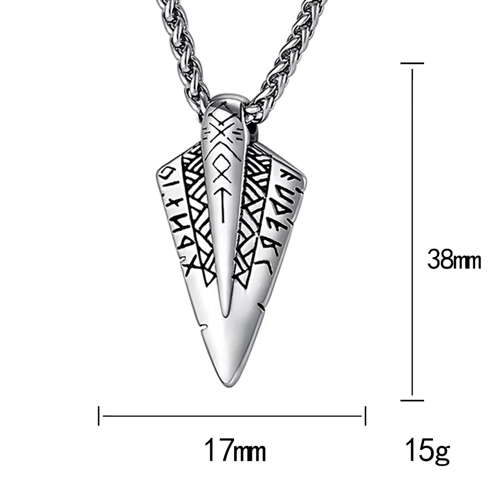 Viking Spear Stainless Steel Pendant Necklace