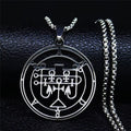 Demon Seal Silver Pendant Necklace — Stainless Steel