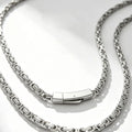 Stainless Steel Byzantine Chain Necklace for Men Minimalist Hip Hop Link Chain 4mm 5mm Silver Waterproof Neck Jewelry