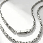 Stainless Steel Byzantine Chain Necklace for Men Minimalist Hip Hop Link Chain 4mm 5mm Silver Waterproof Neck Jewelry