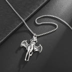 Gothic Punk Sexy Devil Bat Girl Goddess Pendant Necklace for Men and Women Hip Hop Trendy Halloween Cosplay Party