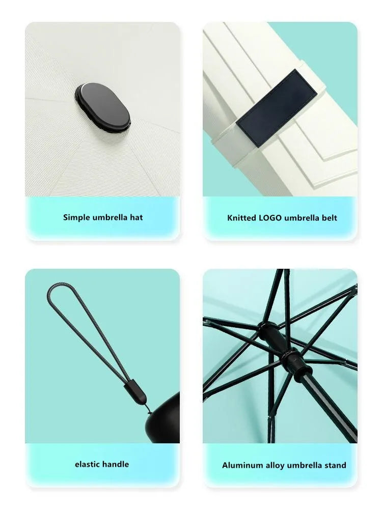 High-end Manul Umbrella with Fan Cool Parasol Anti-ultraviolet Sunny and Rainy Dual-use Foldable Car-mounted Sunshade