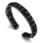 U7 Stainless Steel 6mm Wide Twristed Cable Open Bangle Cuff for Man Skull Dragon Long Charm End Rock Gothic Punk Jewelry Gift