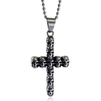 Cross Skull Steel Pendant European American Retro