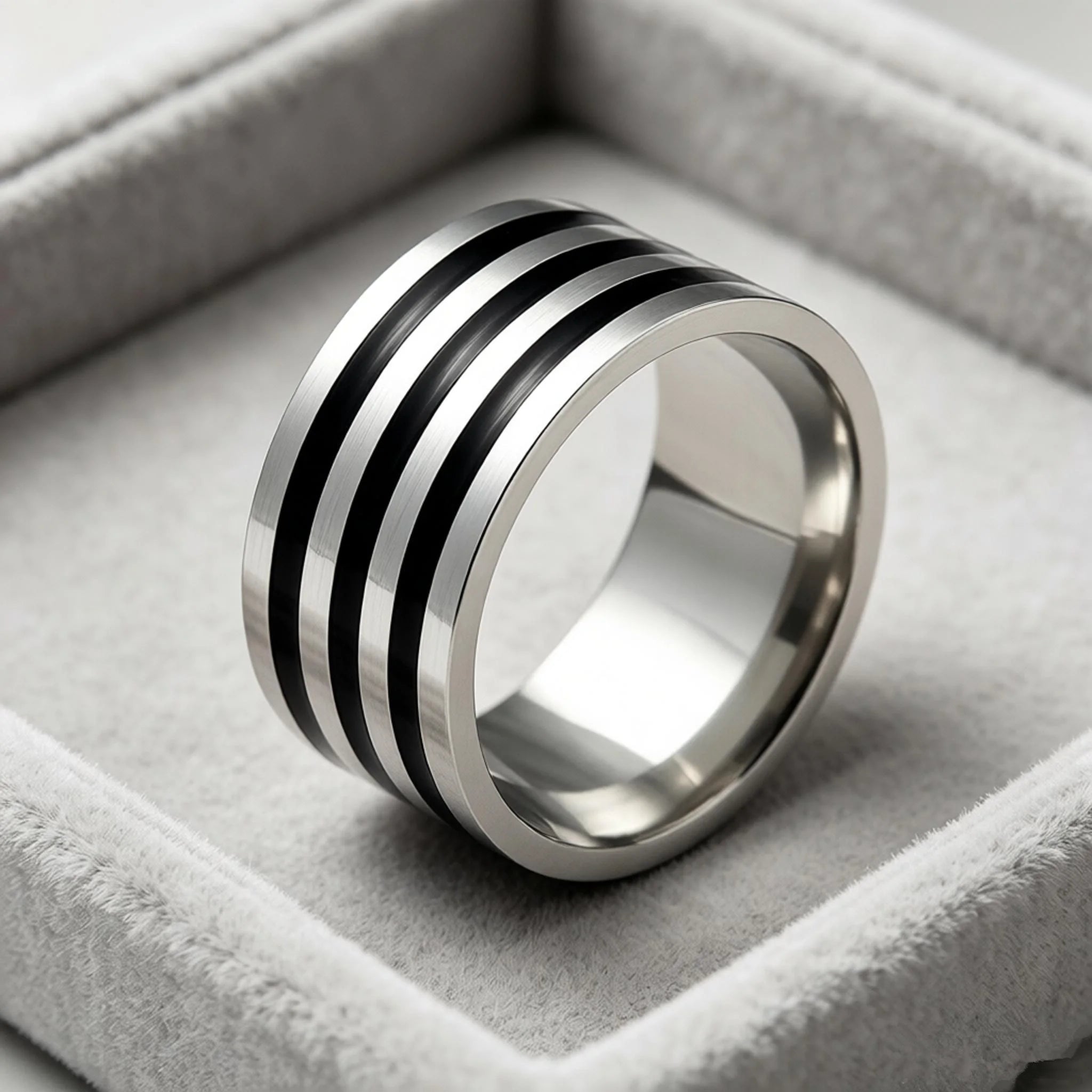 10MM Wide Trendy Stainless Steel Ring For Woman And Man Valentine's Day gift