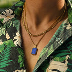 Lapis Lazuli Stone Pendant — Stainless