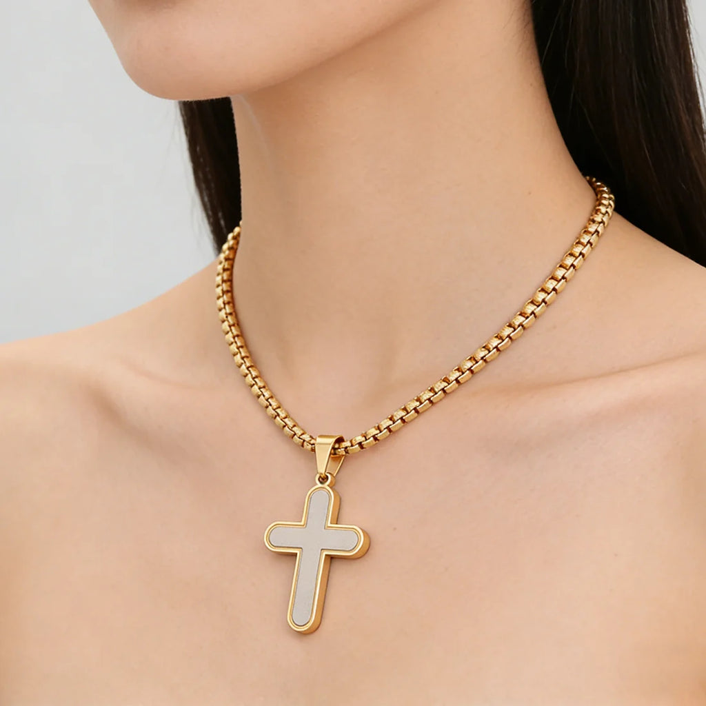 Cross Pendant Necklace — Stainless Steel