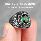 Stainless Steel Men Rings Rhinestone United States Army Punk Hip Hop for Biker Male Boyfriend Jewelry Creativity Gift Wholesale