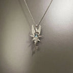 Iced Out Angel Pendant Necklace