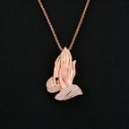 ESKEEM Wholesale Hip Hop Iced Out CZ Hamsa Hand Pendant Necklace Jewelry for Women Men Gold Silver Charm Diamond Pendant Gift