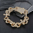 Gold Cross Infinity Cuban Chain Necklace 18MM