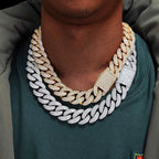 Iced Out Cuban Necklace Stainless Steel 20MM 4-Row