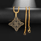 Witchcraft Witch Knot Necklace Irish Trinity Knot Triple Spiral Pendant Stainless Steel Ankh Cross Pentagram Amulet Jewelry
