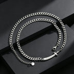 Zulfiqar Sword Pendant Necklace for Men, Stainless Steel Imam Ali Sword Necklace Bracelet, Islamic Religious Faith