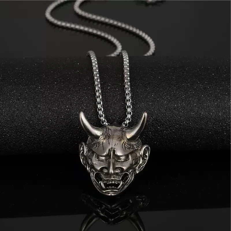 Ghost Face Devil Pendant Necklace — Stainless Steel