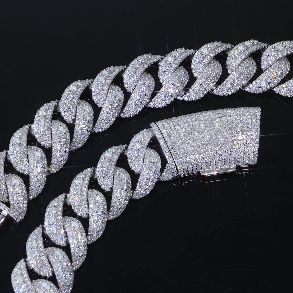 Iced Out Miami Cuban Chain 22mm — Rose Gold