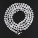 Fashion Jewelry 3mm 4mm 5mm Hip Hop Iced Out Tennis Chain Copper Material Men Rock Necklace Women Bling Zircon Jewelry