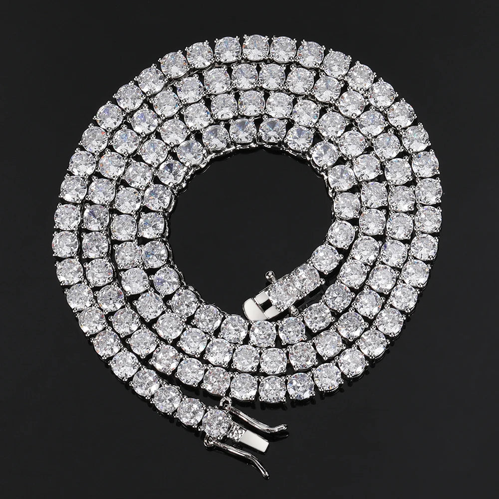 Fashion Jewelry 3mm 4mm 5mm Hip Hop Iced Out Tennis Chain Copper Material Men Rock Necklace Women Bling Zircon Jewelry