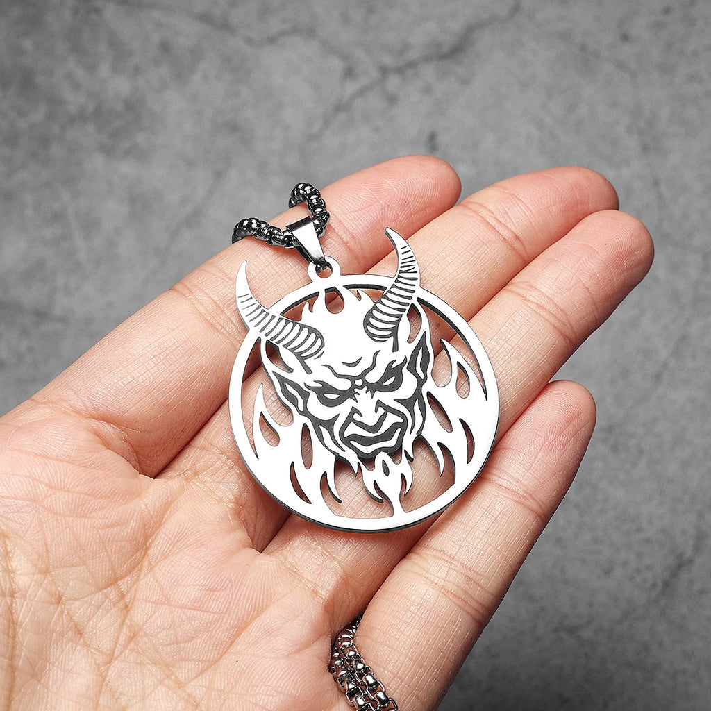 Hell Demon Satan Pendant Necklace — Stainless Steel