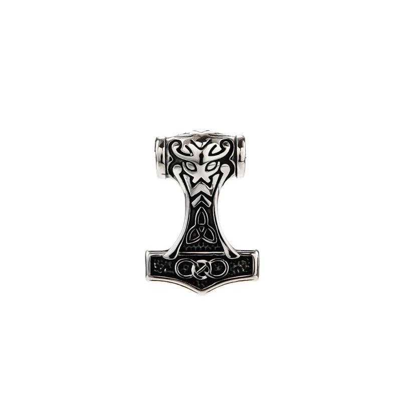 Viking Thor Hammer Pendant Necklace For Men Fashion Gold/Silver Color Stainless Steel Necklace Viking Amulet Jewelry Never Fade