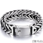 Heavy Stainless Steel Cross Bracelet for Man 23CM Long 13MM Wide Bicycle Chain Men's Bracelets Accessories Vintage