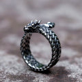 NEW Men's 316L stainless steel rings Vintage Viking dragon head Animal ring Odin Amulet jewelry for gift free shipping