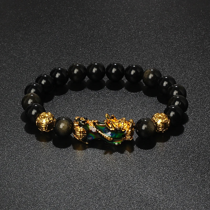 Color-Changing Natural Stone Pi Xiu Beaded Bracelet