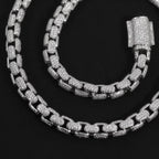 Iced Out Bling Zircon Pave Reptile Snake Chain CZ Miami Box Clasp Cuban Link Chain Necklace Hip Hop Fashion Men Jewelry