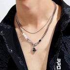 Hip Hop Melting Star Pendant for Man Woman Original Design Non Fading Titanium Steel Lock Chain New Couple Jewelry Kpop