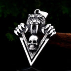 Round Lion Wolf Tiger Pendant — Stainless Steel