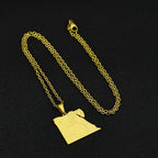 Egypt Map Flag Pendant Necklace — Stainless Steel
