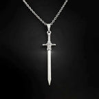 Personality Exquisite Sliver Color Knife Sword Pendant Stainless Steel Necklace for Women Men Gothic Punk Jewelry Accessory Gift