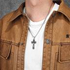 Jesus Hollow Cross Pendant — Stainless Steel