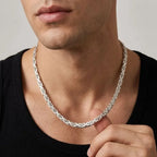 Stainless Steel Byzantine Chain Necklace for Men Minimalist Hip Hop Link Chain 4mm 5mm Silver Waterproof Neck Jewelry