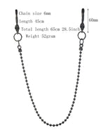 Black Large Skull Ball Bead Wallet Chain — Biker Jeans 6mm