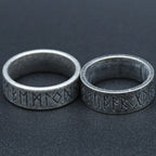 Viking Futhark Runes Vegvisir Ring for Men — Stainless Steel