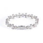 Iced Out Cross Bracelet Stainless Steel 12MM