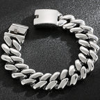 Steampunk Polished Casting Stainless Steel Bracelet for Man Hip Hop 20MM Wide Cuff Link Chain Wristband Birthday