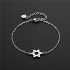 Star of David Heart Pendant Necklace — Stainless Steel