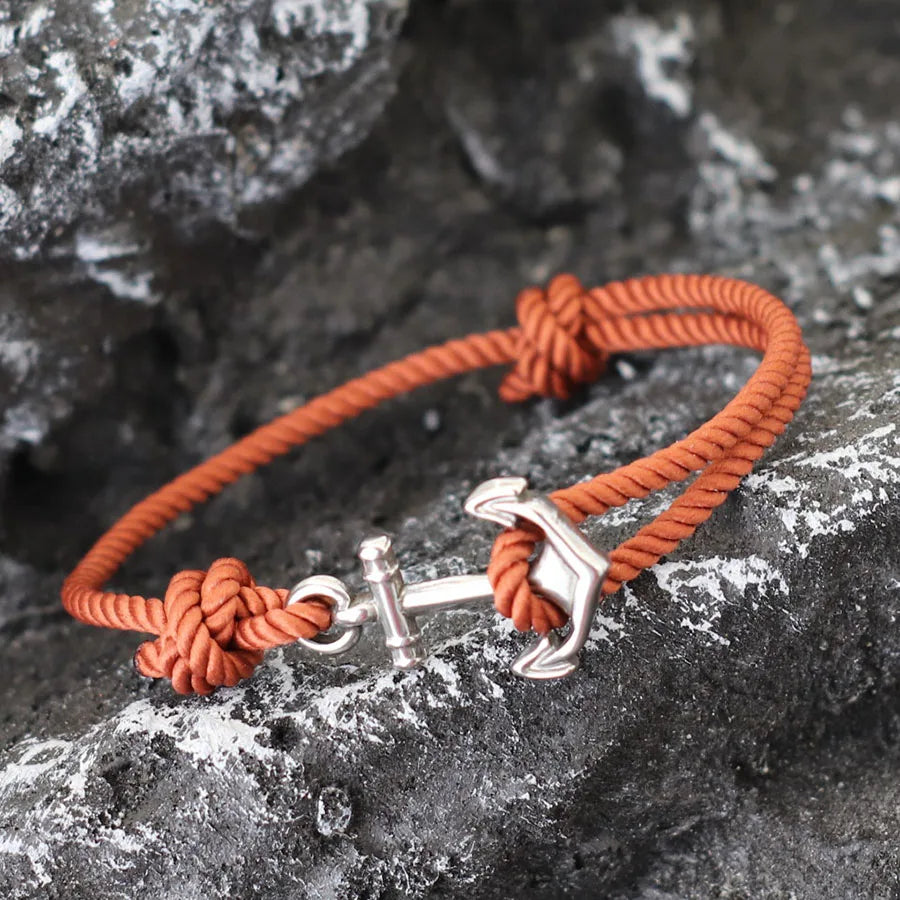 Nautical Anchor Grade A String Bracelet Men Women Braided Sliding Adjustable Braslet Adventure Surfing Hombre Jewelry