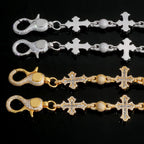 Silver Cross Iced Out Pants Chain 18MM