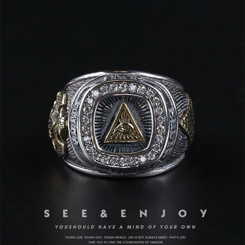 Eye of Providence Open Ring — Copper