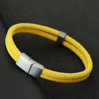Fashion Men Bracelet Stainless Steel Magent Buckle Wrap Braclet Bangle Pulseria Hombre Beach Nautical Rope Braslet