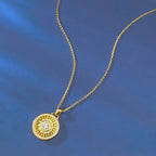 luxury real gold jewelry 24k certifid eight treasures compass pendant au999 pure gold necklace adjustable