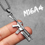 Gun Series AK47 M16 Sniper Rifle Stainless Steel Jewelry Men Necklaces with Pendant For Male Women Punk Hip Hop Gifts Wholesale
