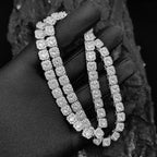 925 Silver VVS Moissanite Tennis Necklace 7MM